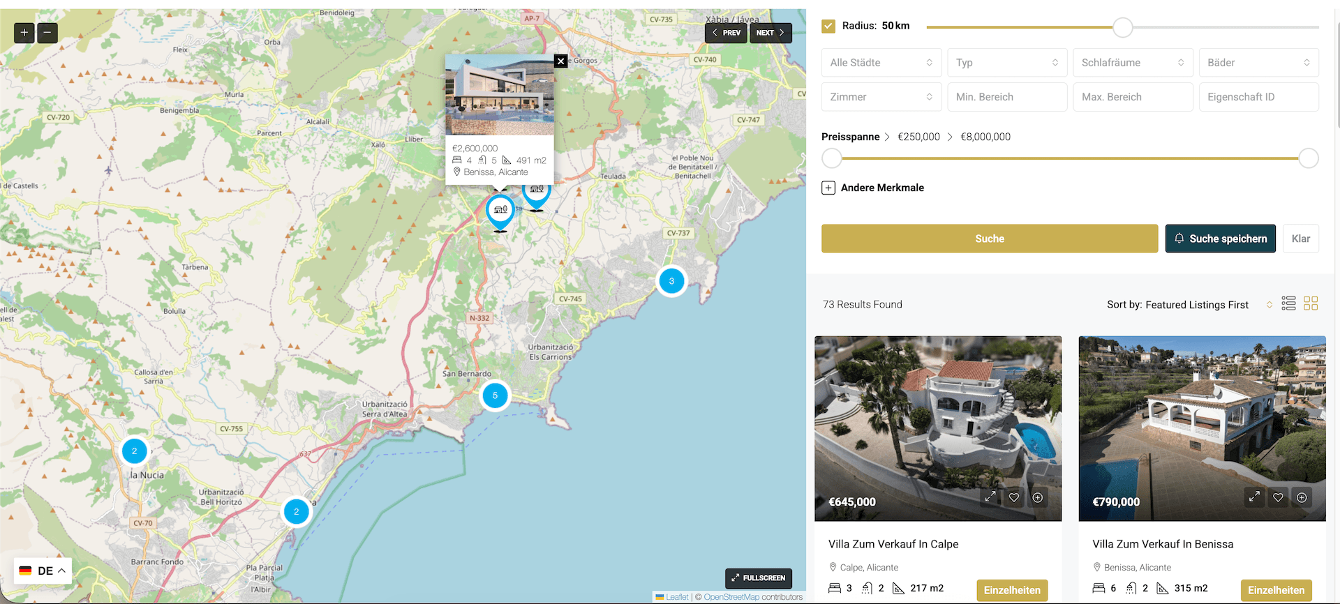 Property listing & search — Villa Vita Holidays