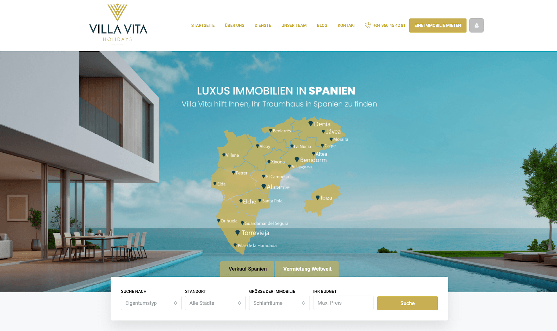 Villa Vita Holidays homepage
